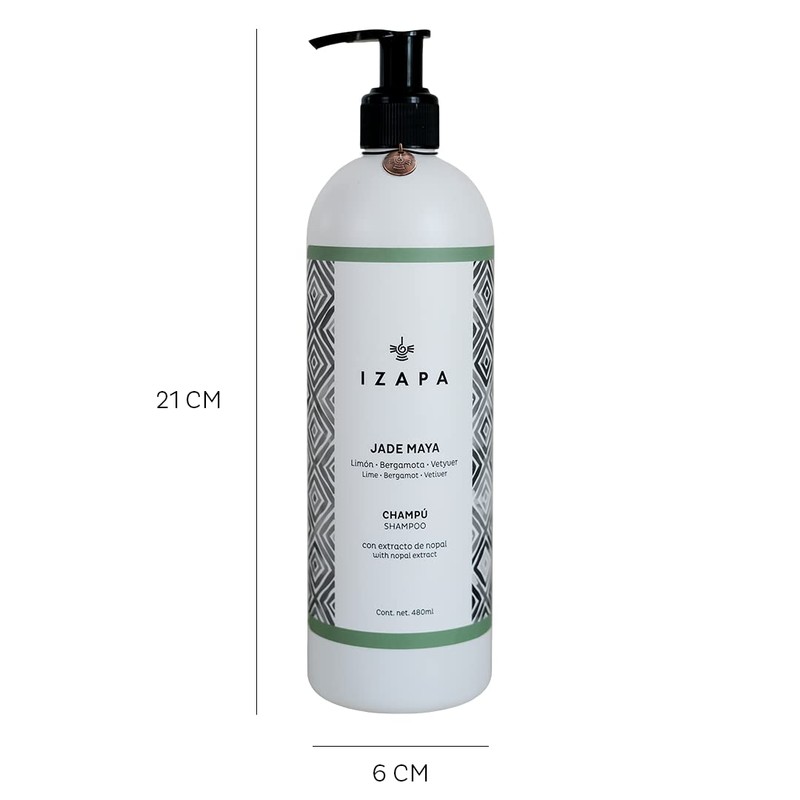 IZAPA Jade Maya Shampoo 480ml con Extracto de Nopal Hidratante