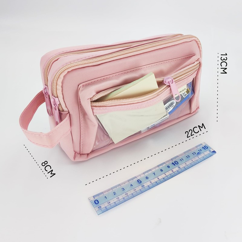 IPOCHI ペンケース 筆箱 大容量 文房具 多機能 おしゃれ コンパクト シンプル 軽量