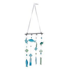 Beachcombers Metal Top Glass Wind Chime Coastal Decor Decoration Multi