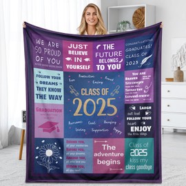 Graduation Gifts Blanket 50x60'', Class of 2025 Blanket for Her, 2025 College High School Graduation Gifts for Him Her Women Men Senior 2025 Gifts Blanket 2025 Graduation Decorations Blankets