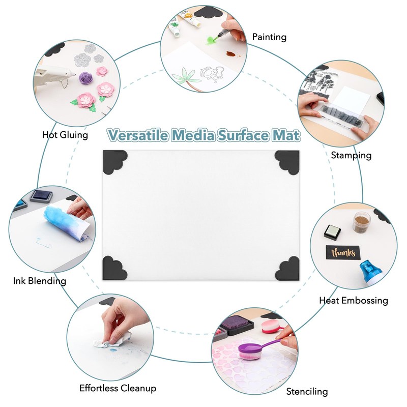 Non-Stick Craft Mat; Heat Resistant Media Surface Mat with Weighted