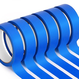 HongWay Blue Painters Tape 1 Inch Wide, 6 Rolls 22 Yards Each, Masking Tapes for Walls Painting, Home Decoration, Clean Removal, No Residue