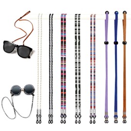 Damanse Eyeglass Chain,8 Pcs Beaded Eye Glasses Strap Holders around Neck For Women & Girls, Sunglasses Mask Necklace Lanyard (8pcs-c)