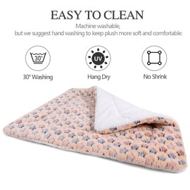 Lucky Monet Reversible Dog Crate Pads Washable Ultra Soft Dog Bed Mat Plush Cat Pet Kennel Pad Sleeping Cushion Pad for for Large Medium Small Dogs, 31.5"x39.4", Yellow