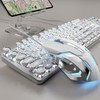 EWEADN TK100 Wired Typewriter Mechanical Keyboard and Mouse, 104 Keys