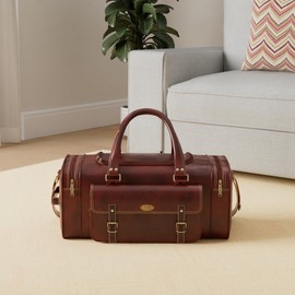 Men’s Gym Sports Overnight Weekender Bag Leather Travel Bags For Men Vintage Leather Duffle Bag Women Carry On Travel Holdall Bag 24 Inches (24 Inch)