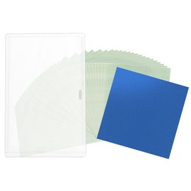 Tinoaly 32 Sheets Sun Print Paper, 3.94 Inch Square Cyanotype Papers with A6 Cyanotype Folder High Sensitive Solar Activated Printing Nature Kit for DIY Art Crafts Children Handicraft Project