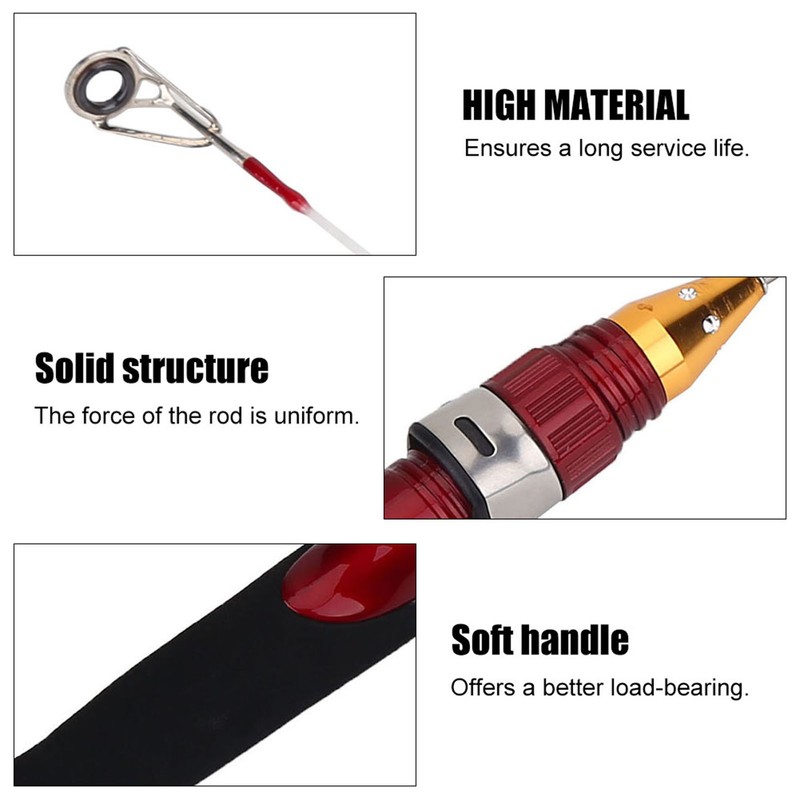 50cm Lightweight Mini 2 Sections Winter Ice Solid Fishing Shrimp