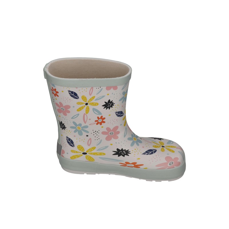 KOEL Barefoot Wellie Bare Wellington Boots, Multi White Flowers, Size: