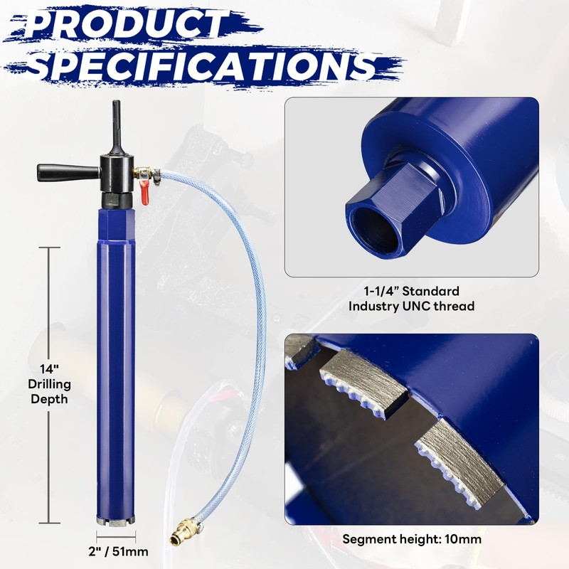 DaduoRi 2" Pro Core Drill Bit with SDS Plus Water