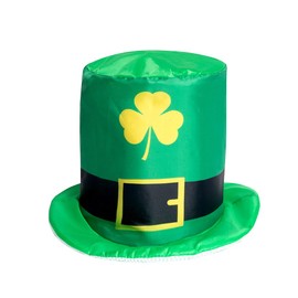 Zhzrche St. Patrick’s Day Shamrock Green High Hat, Irish Day Party Favors Leprechaun Costume Hats