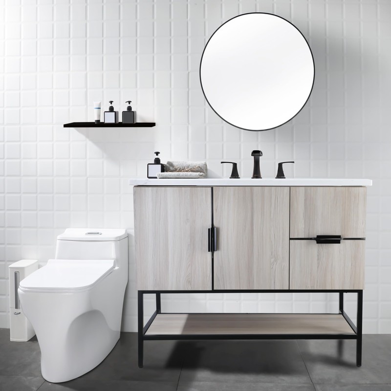 PARLOS Waterfall Widespread Two-Handle Bathroom Faucet with Metal Pop Up