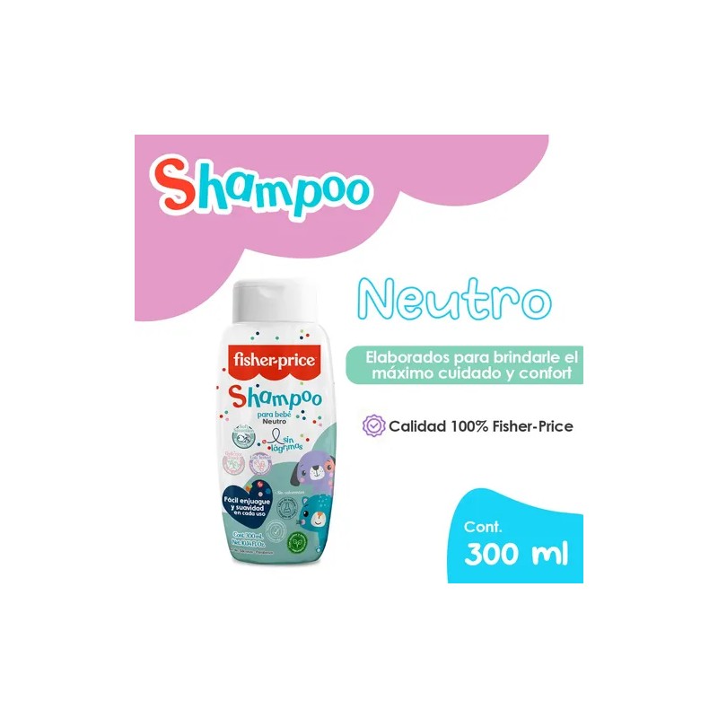 Shampoo Para Bebe Fisher-price Hipoalergénico Neutro 300 Ml