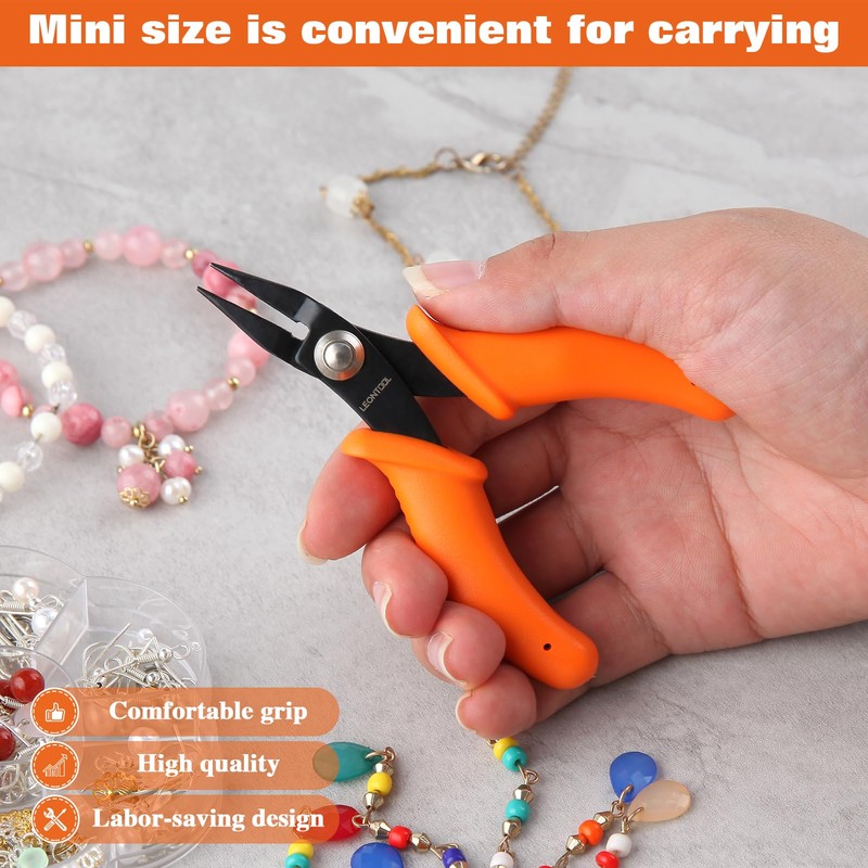 LEONTOOL Flat Pincers, No Knurled, Flat Pliers, Flat Pliers, Fine