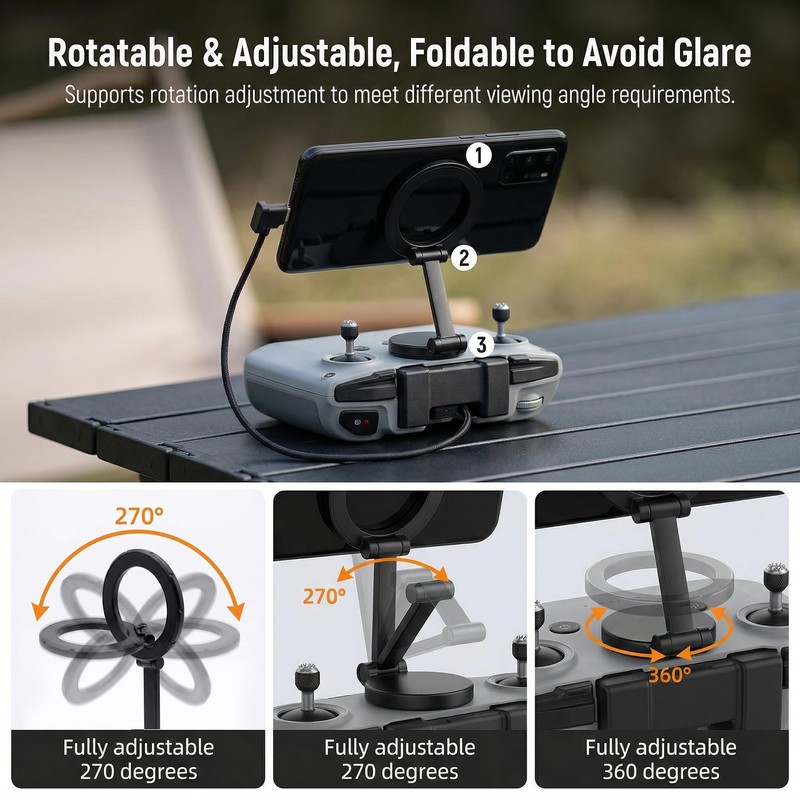MINGVEN Adjustable Magnetic Phone Stand for DJI RC-N1/N2/N3