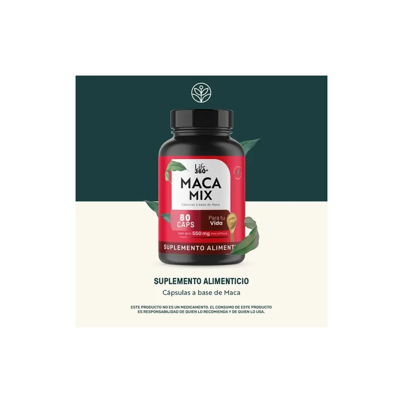 Maca Mix - Maca Negra, Amarilla y Roja 80 Cápsulas