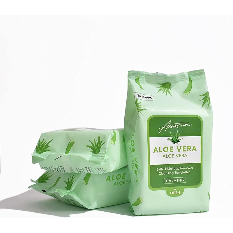 ALOE VERA 2 IN 1 MAKEUP REMOVER CLEANSING TOWELETTES ARANTZA