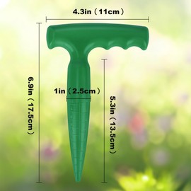 Milifox Planter Planting Dibber - Bulb Planter Tool Plastic with Measurement Scale for Accurate Planting,Ideal Hand Dibber for Family,Gardener(Dark Green)
