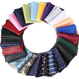SATINIOR Pañuelo de bolsillo para hombre, 24 piezas, para hombre, colores suaves, surtido de pañuelos para boda, fiesta, Multicolorido, Talla única