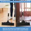 ForPro Extendable Salon Broom, Non-Scratch Rubber Bristles, Aluminum Handle Adjustable