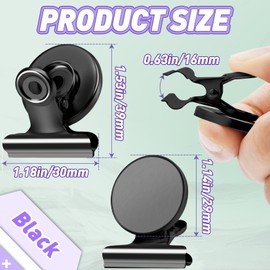 VNDUEEY Strong Magnetic Clips, 60 Pack Refrigerator Magnets Fridge Magnets, Magnetic Clips for Whiteboard Magnet Metal Clips Classroom Cruise Ships, Heavy Duty Clip Magnets for Locker Girls(Black)