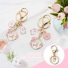 2 Pieces Pendant Keychains, Flower Rabbit Keychain, Creative Pendant, Metal