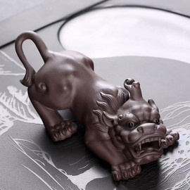 Tea Pet ZhaoCai PiXiu,Chinese Tea Pet Pixiu,Kungfu Tea Tray,Tea Accessories for Tea Lovers,Tea Pets for Tea Room/Tea Tray/Home/Office