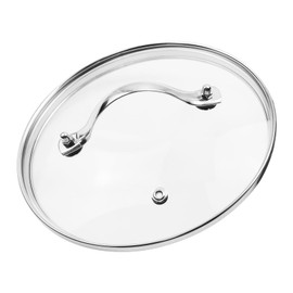 HEVSTIL 7 Inch Tempered Glass Lid Glass Lid with Stainless Steel Handle Pan Lid Glass Vented Skillet Cover for Frying Pan Lodge Cast Iron Skillet