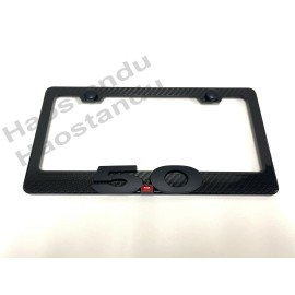 License Plate Frame Shop 1x Black "5.0" 3D Emblem Real 3K TwillWeave CARBON FIBER License Plate Frame