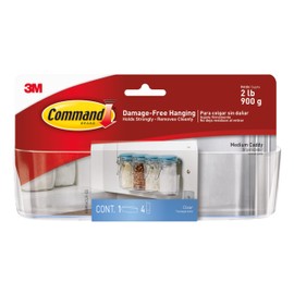 Command Medium Caddy, Holds up to 2 lb, 7.5" x 2.1" x 2.1", 1 Caddy with 4 Command Strips, Damage Free Organization Wall Mount to Cabinet, Kitchen, Pantry, Closet, or Under Sink