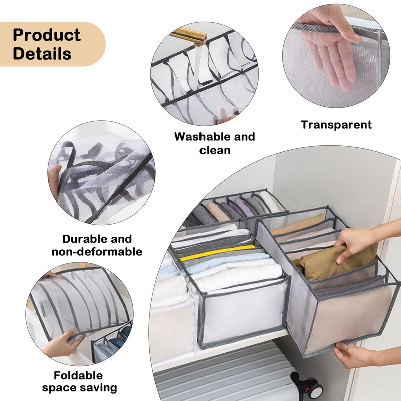 TIGARI Wardrobe Clothes Organizer, Small Underwear Organizer, Drawers Organizer for