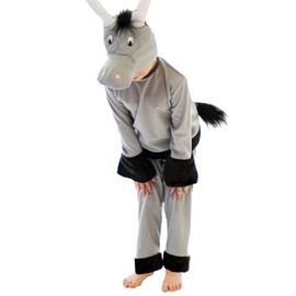 HENBRANDT Children’s Grey Donkey Costume Xmas Nativity Play Pantomime World Book Day Fancy Dress Outfit for Kids Christmas Fancy Dress for Girls and Boys (Age 3)