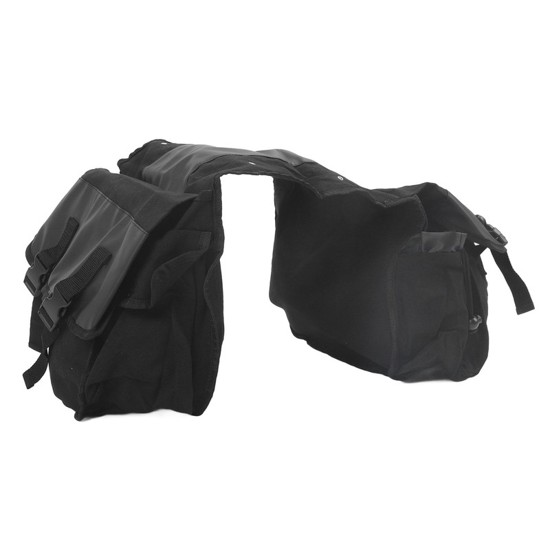 Bicycle Rear Seat Bag Black Large Capacity Canvas Waterproof Elastic