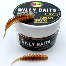 Psarás Trout Aroma Softbaits Set Box - 38 mm - Trout Fishing Baits - Willy Baits (Brown/Cream)