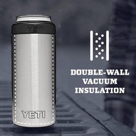 YETI Rambler Colster Slim, Stainless Steel Can Insulator, Black, 250 ml