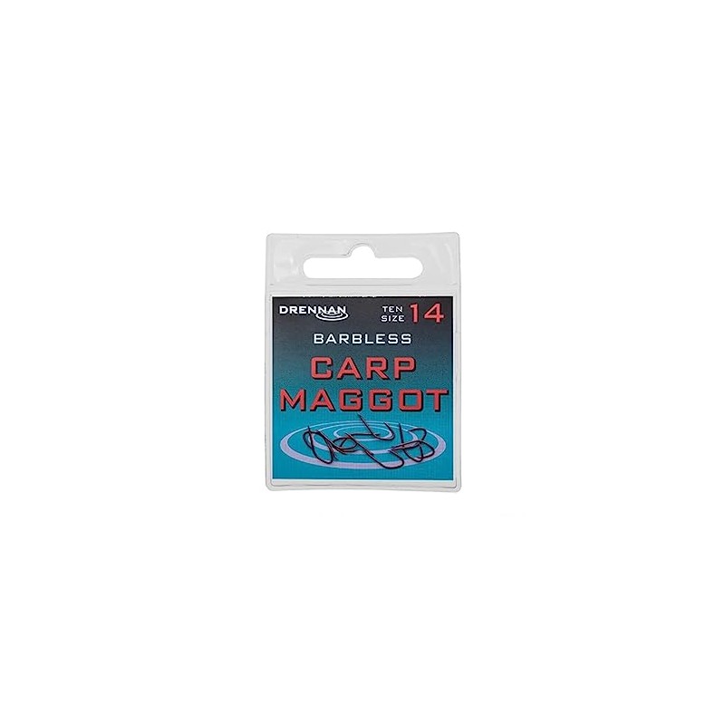 Drennan Barbless Carp Maggot Hooks to Nylon: 12