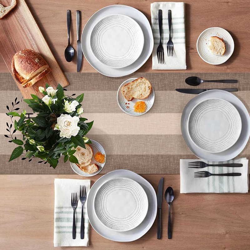 Modern Table Runner 40 x 140 cm Beige Brown Runner