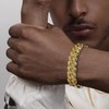 Gemsme Cuban Link Bracelet for Men Women 18K Yellow Gold