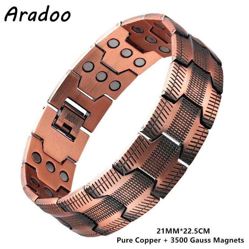 Men’s Copper Magnetic Bracelet for Style – Adjustable Link Jewelry