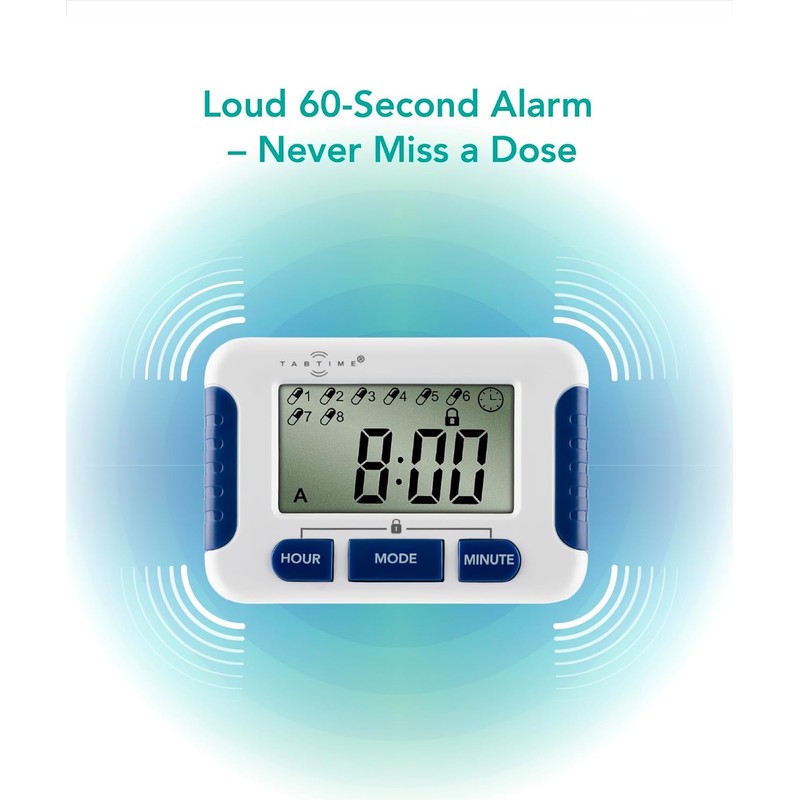 Pill Reminder with 8 Alarms per Day, Pill Tracker, Pill