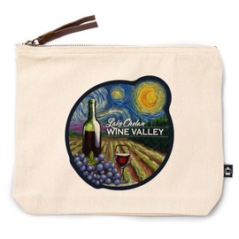 Lantern Press Chelan, Washington, Starry Night, Lake Chelan Wine Valley, 100% Cotton Zipper Pouch, Travel Accessory, Go Bag