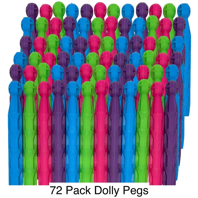 72pk Plastic Dolly Pegs For Washing Line | Strong Heavy