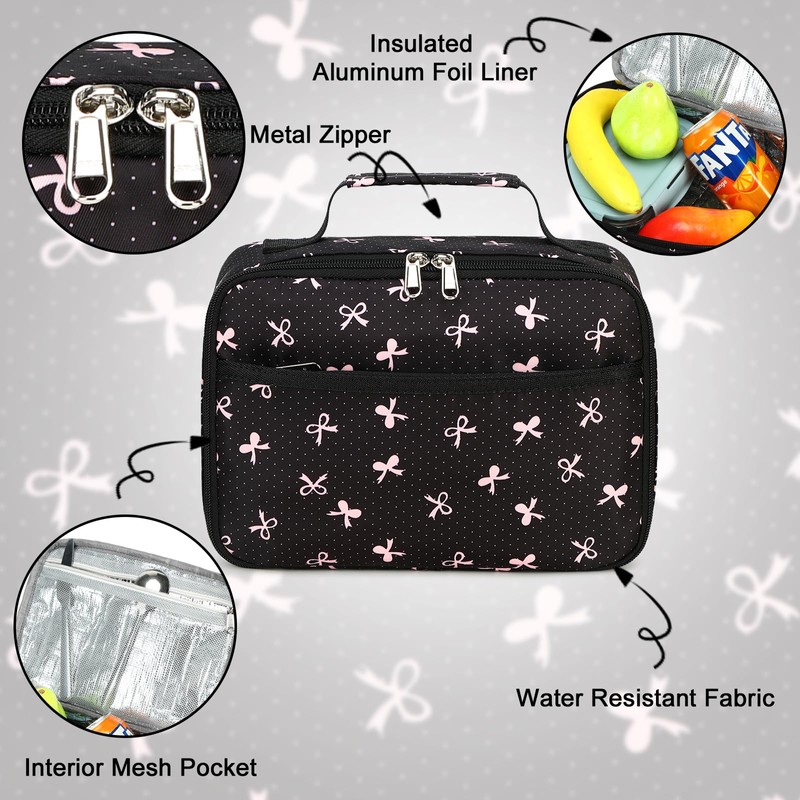 LEDAOU Lunch Box Kids Insulated Lunch Bag Girls Toddler Reusable