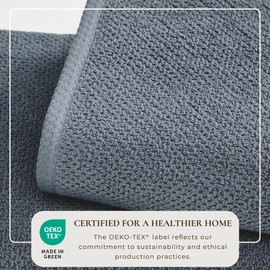 Great Bay Home Blue Bath Sheet - 100% Cotton Oversized 2 Pack 68x35 Extra Large Towel Set - Absorbent, Quick-Drying, Durable Bath Sheet for Bathroom Decor - Low-Twist, Two-Ply Fibers (Chambrey Blue)