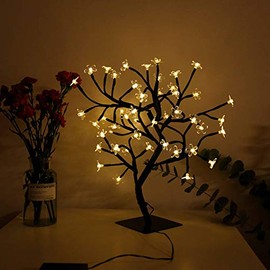 Bonsai Tree Light Artificial Tree Led Flower Cherry Blossom Light Adjustable Branches Battery Operated for Room Decoration and Gift