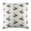 Evans Lichfield Bee You Repeat Cushion Cover, Polyester, Linen, White