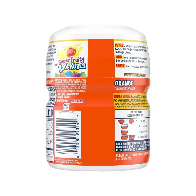 Kool-Aid Sugar-Sweetened, Orange, Artificially Flavored Powdered Soft Drink Mix,19 OZ
