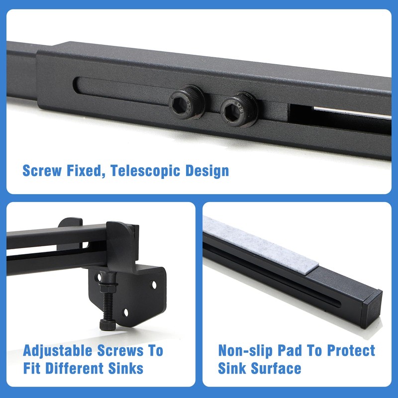 Undermount Sink Brackets Heavy-Duty - Adjustable 27.5-39.4 Inches, Rust-Resistant Zinc