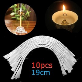 10Pcs 7.5" Replacement White Fiberglass Wicks, 3mm Width Candle Wicks for DIY Oil Lamps Craft Candle Making Supplies