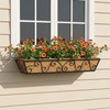 Y&M 30x7 Inch Black Outdoor Rectangular Window Box Planter -
